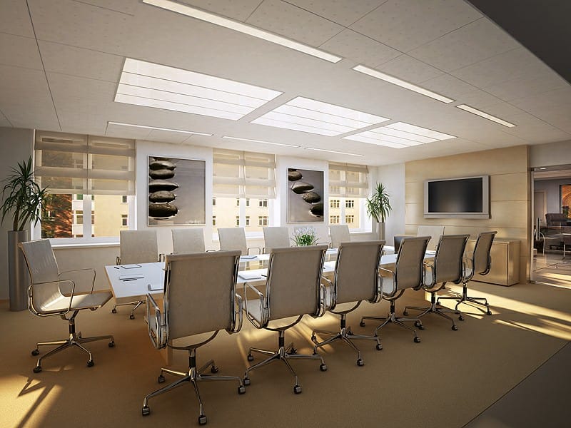Большой конференц-зал с панно из балансирующих камней